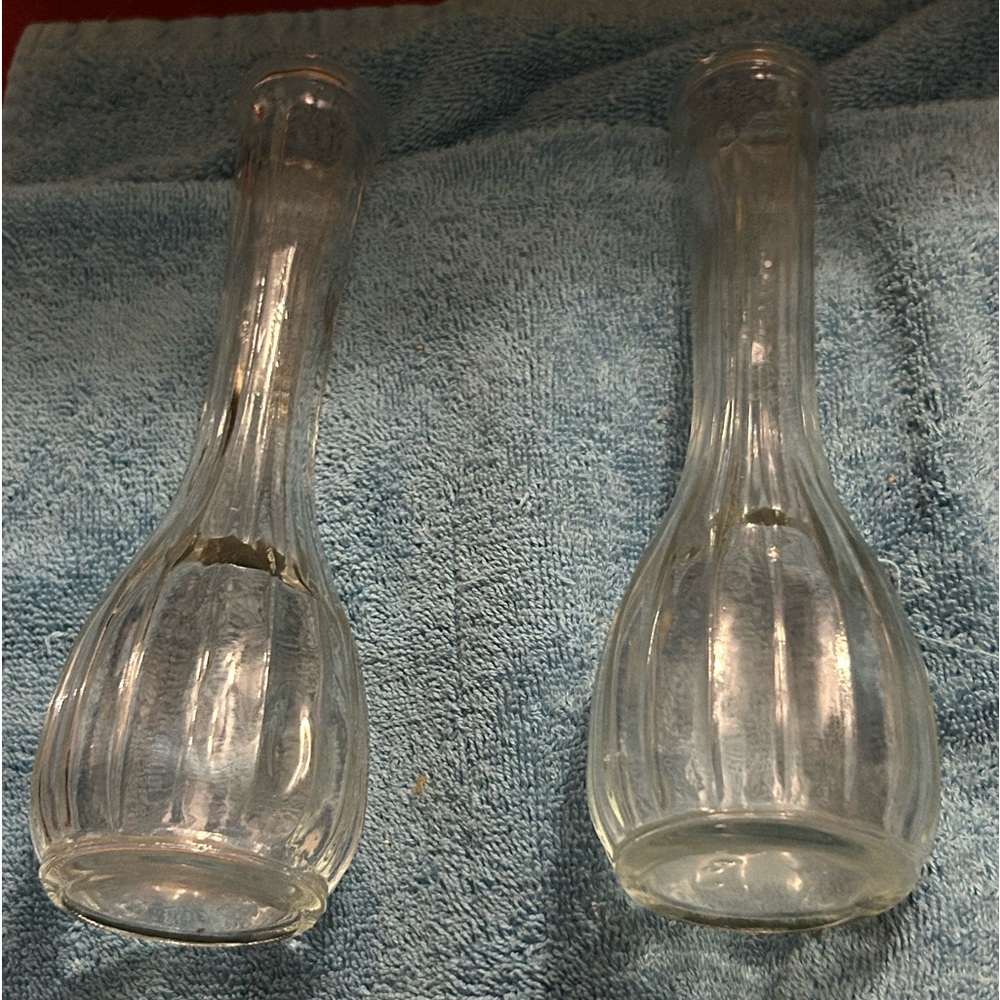Vintage Glass Bud Vases. set of 2